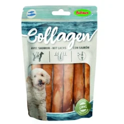BUBIMEX 10 STICKS DE COLLAGENE SAUMON 13CM> Friandises·Friandises Santé|Friandises·Friandises Santé