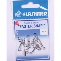 FLASHMER AGRAFE FASTER SNAP N° 4> Montages Surf Casting·Émerillons Mer, Sleeves Et Attaches
