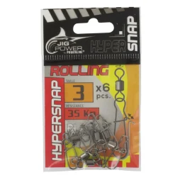 POWERLINE AGRAFES HYPERSNAP ROLLING X 6> Tetes Plombées Et Accessoires Leurres·Accessoires Leurres Souples