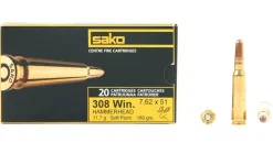 SAKO MUNITION BALLES 308 WIN HAMMERHEAD 180GR> Munitions Rayées Pour Le Grand Gibier·Balles 308 Winchester