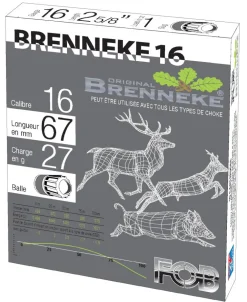 FOB BALLES BRENNEKE 16/27G> Cartouches De Chasse Calibre 16·Balles Fusils