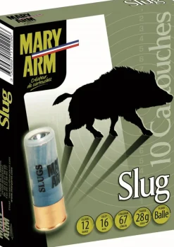 MARY ARM BALLES SLUG 12/28G X10> Cartouches De Chasse Calibre 12·Balles Fusils