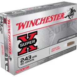 WINCHESTER BALLES 243WIN PP 80G> Munitions Rayées Pour Le Grand Gibier·Balles 243 Winchester
