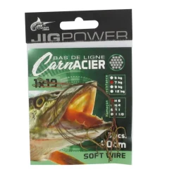 JIG POWER BAS DE LIGNE ACIER TRIPLE 19 B 40CM> Montages Pêche Au Posé·Avançons