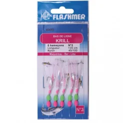 FLASHMER BAS DE LIGNE "KRILL" - 5 HAM> Bas De Ligne Mer Bateau·Bas De Ligne Plumes