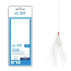 SRT BAS DE LIGNE MER PLUMES BLANCHES 5 HAMECONS> Bas De Ligne Mer Bateau·Bas De Ligne Plumes