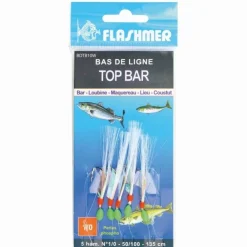 FLASHMER BAS DE LIGNE MER TOP BAR 5 HAMECONS> Bas De Ligne Mer Bateau·Bas De Ligne Plumes