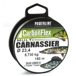 POWERLINE BOBINE CARBONFLEX FLUORO 150M> Fils Et Tresses Carnassiers·Fluorocarbones