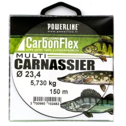 POWERLINE BOBINE CARBONFLEX FLUORO 150M> Fils Et Tresses Carnassiers·Fluorocarbones