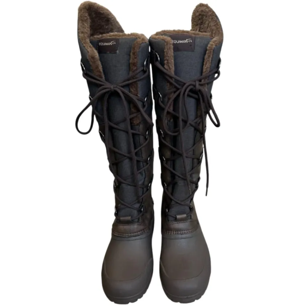 TERZEO CAVALIERS BOTTES HIVER FOURREES CANADA MARRON> Chaussant D'Équitation Adulte·Chaussants Hiver