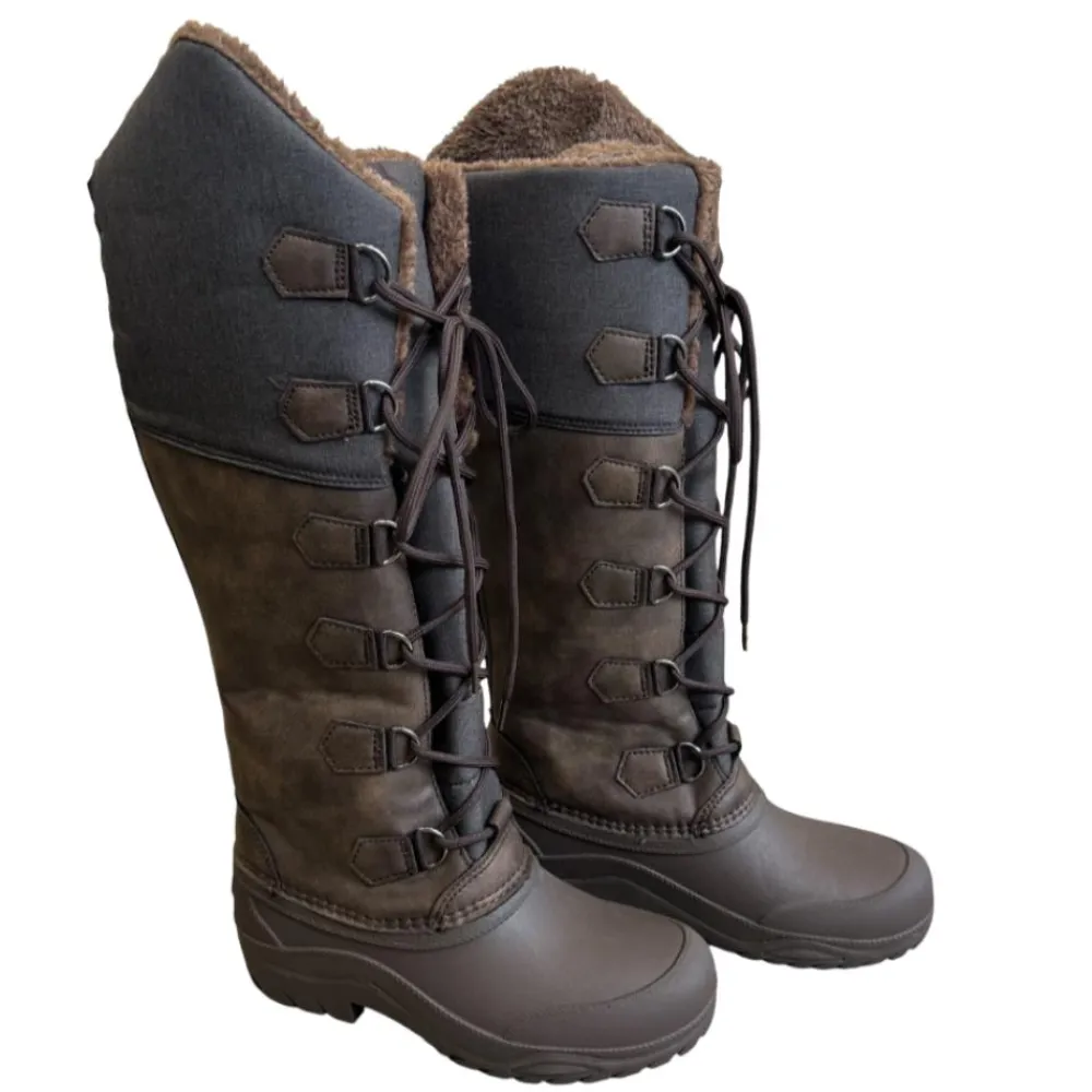 TERZEO CAVALIERS BOTTES HIVER FOURREES CANADA MARRON> Chaussant D'Équitation Adulte·Chaussants Hiver