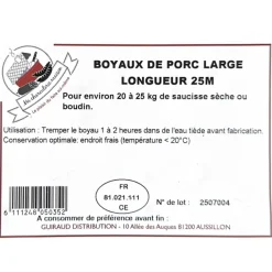 MA CHARCUTERIE MAISON BOYAUX DE PORC LARGE 25M> Faire Ses Charcuteries·Boyaux