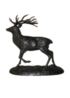 LOVER GREEN BRONZE CERF A L'ARRET> Art Animalier·Bronzes Et Sculptures