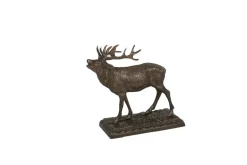 LOVER GREEN BRONZE CERF BRAMANT 16CM> Art Animalier·Bronzes Et Sculptures