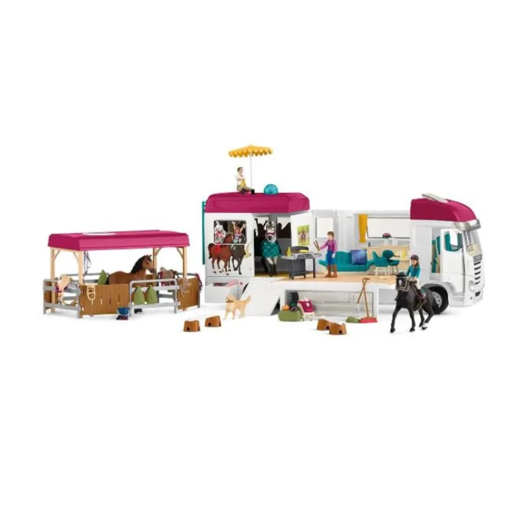 SCHLEICH CAMPING CAR EQUESTRE>Enfant Figurines·Coffrets Figurines