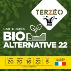 TERZEO CHASSEURS CARTOUCHES ALTERNATIVE 20/70 22G BJ> Cartouches De Chasse Calibre 20·Cartouches De Substitut Haute Pression Bourre Dégradable