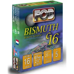 FOB CARTOUCHES BISMUTH 16/67 26G BG X10> Cartouches De Chasse Calibre 16·Cartouches De Substitut Standard Bourre Grasse