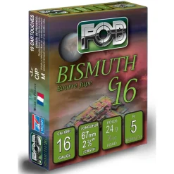 FOB CARTOUCHES BISMUTH 16/67 24G BJ X10> Cartouches De Chasse Calibre 16·Cartouches De Substitut Standard Bourre À Jupe