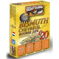 FOB CARTOUCHES BISMUTH CHEV 20/70 24G N2 BJ> Cartouches De Chasse Calibre 20·Cartouches De Subst. Renard Et Chevreuil