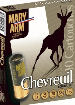 MARY ARM CARTOUCHES CHEVREUIL 12/38G N1+2> Cartouches De Chasse Calibre 12·Cartouches De Plomb Renard Et Chevreuil
