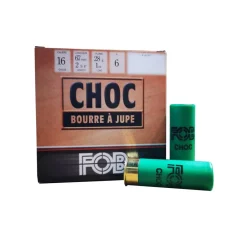FOB CARTOUCHES CHOC 16/67 28G BJ X25> Cartouches De Chasse Calibre 16·Cartouches De Plomb Bourre À Jupe