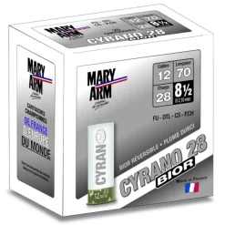 MARY ARM CARTOUCHES CYRANO BIOR 12/28G 8 1/2> Cartouches De Sport Calibre 12·Cartouches De Plomb Bourre Réversible