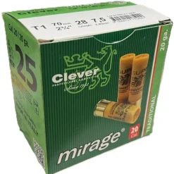 CLEVER CARTOUCHES MIRAGE T1 20/28G N7.5> Cartouches De Sport Calibre 20·Cartouches De Plomb Bourre À Jupe