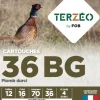 TERZEO CHASSEURS CARTOUCHES T&E 12/70 36 BG X25> Cartouches De Chasse Calibre 12·Cartouches De Plomb Bourre Grasse 33G À 38G