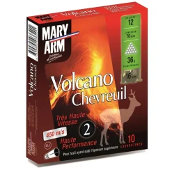 MARY ARM CARTOUCHES VOLCANO 12/36G BJ N2 X10> Cartouches De Chasse Calibre 12·Cartouches De Plomb Renard Et Chevreuil