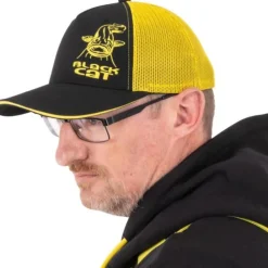 BLACK CAT CASQUETTE TRUCKER CAP NOIRE ET JAUNE> Vêtements Pêche Aux Carnassiers·Casquettes Et Bonnets