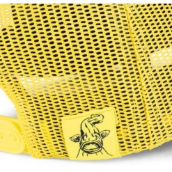 BLACK CAT CASQUETTE TRUCKER CAP NOIRE ET JAUNE><noscript><img width=