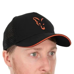 FOX CASQUETTE TRUCKER NOIR ORANGE> Vêtements Pêche De La Carpe·Vêtements Fox