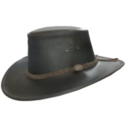 OXFORD BLUE CHAPEAU CUIR BROWN>Homme Accessoires·Chapeaux