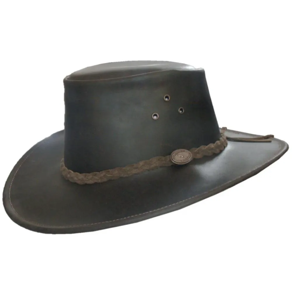 OXFORD BLUE CHAPEAU CUIR BROWN>Homme Accessoires·Chapeaux