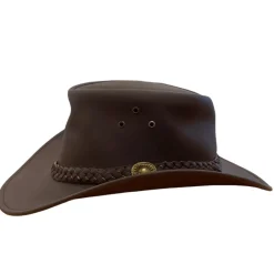 TERZEO CHASSEURS CHAPEAU EN CUIR MARRON><noscript><img width=