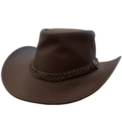 TERZEO CHASSEURS CHAPEAU EN CUIR MARRON><noscript><img width=