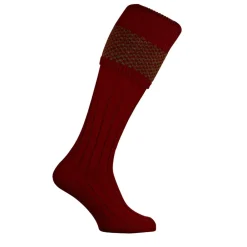PENNINE CHAUSSETTE PENRITH OLIVE BURGUNDY>Homme Chaussettes & Garters Pennine·Chaussettes Pour Knickers Pennine