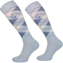 TERZEO CAVALIERS CHAUSSETTES A CARREAUX BLEU CLAIR>Femme Chaussettes D'Équitation·|Chaussettes D'Équitation·