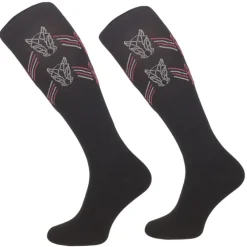 TERZEO CAVALIERS CHAUSSETTES DESIGN TÊTES DE CHEVAUX NOIRES>Femme Chaussettes D'Équitation·|Chaussettes D'Équitation·