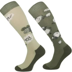TERZEO CAVALIERS CHAUSSETTES FUN KAKI DESIGN MOUTON>Femme Chaussettes D'Équitation·|Chaussettes D'Équitation·