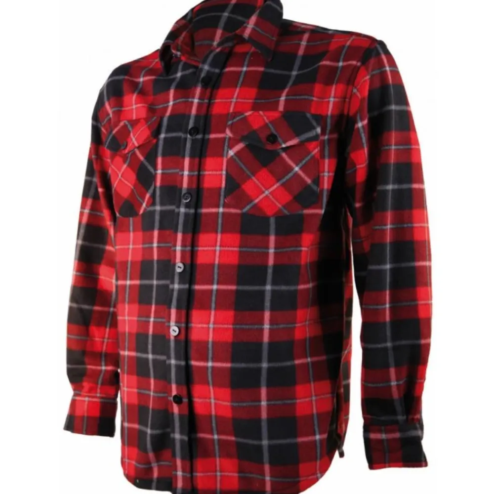 TREELAND CHEMISE DE CHASSE HOMME POLAIRE ROUGE>Homme Chemises De Chasse·Chemises Chaudes