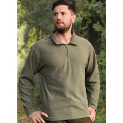 KALAHARI CHEMISE F1 ZIP MICRO POLAIRE KAKI>Homme Vêtements Militaires·Chemises Militaires
