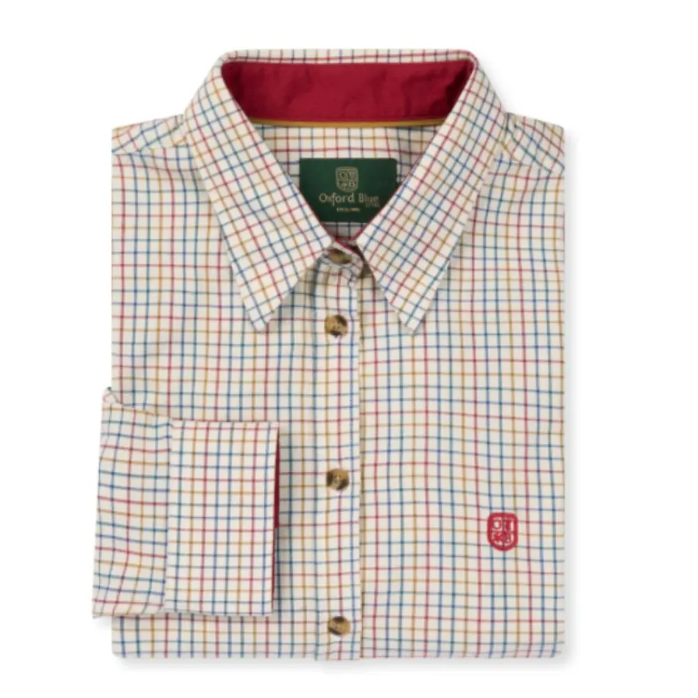 OXFORD BLUE CHEMISE FEMME TATTERSALL RED>Femme Pulls Et Chemises·Chemises Femme