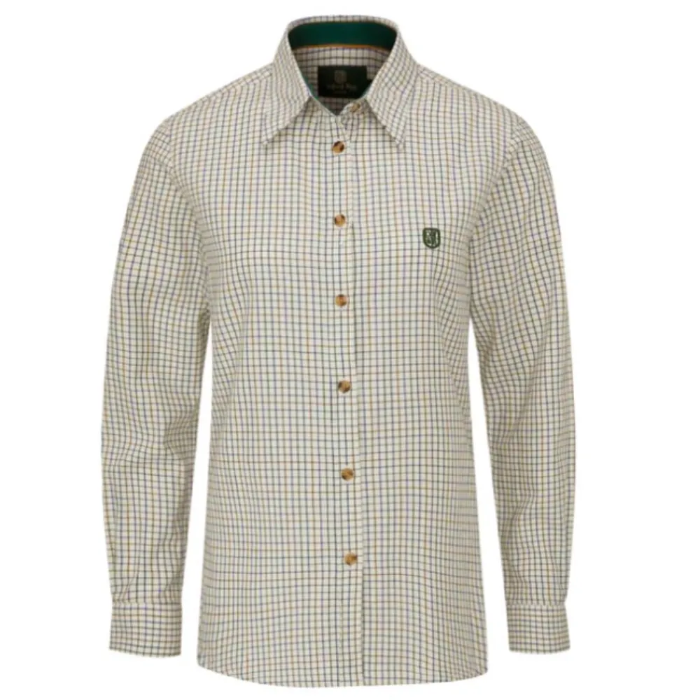 OXFORD BLUE CHEMISE FEMME TATTERSALL GREEN>Femme Pulls Et Chemises·Chemises Femme