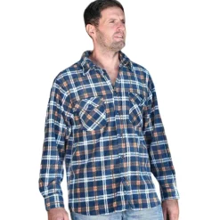 KALAHARI CHEMISE POLAIRE OVER BLEU>Homme Chemises Et Chemisettes·Chemises Chaudes