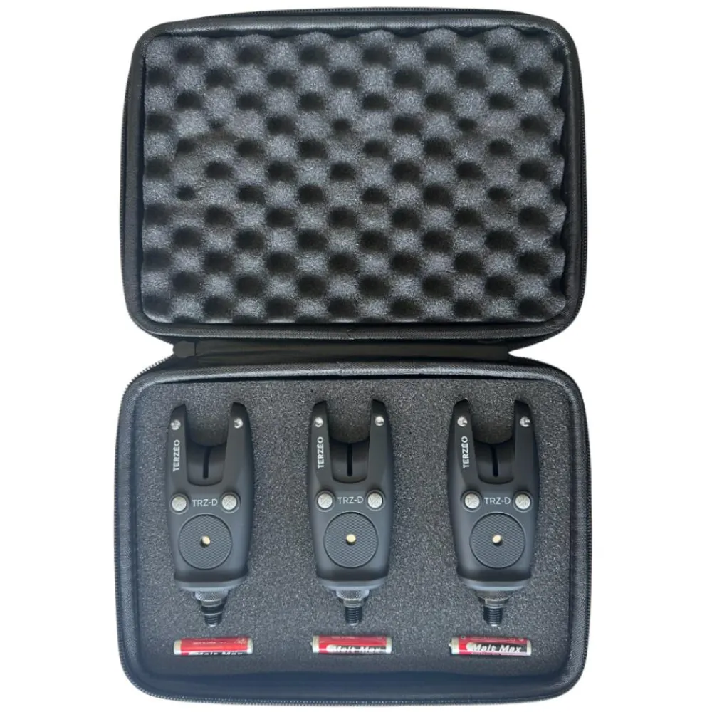 TERZEO PÊCHEURS COFFRET 3 DETECTEURS TRZ-D> Détecteurs De Touche Carpe·Coffrets De Détecteurs