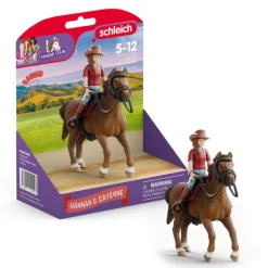 SCHLEICH COFFRET CAVALIÈRE HANNAH ET CAYENNE><noscript><img width=