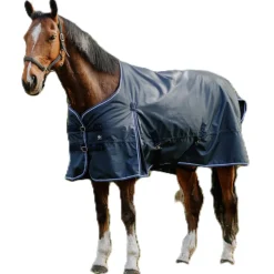 RIDING WORLD COUVERTURE EXTERIEUR 220G MARINE> Chemises Et Couvertures D'Extérieur·Couvertures D'Extérieur Mi-Saison