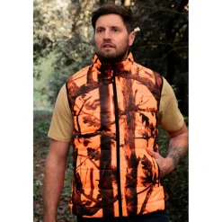 PERCUSSION GILET CHASSE WARM REVERSIBLE>Homme Vêtements & Accessoires Blaze·Gilets De Chasse Epi Orange Fluo