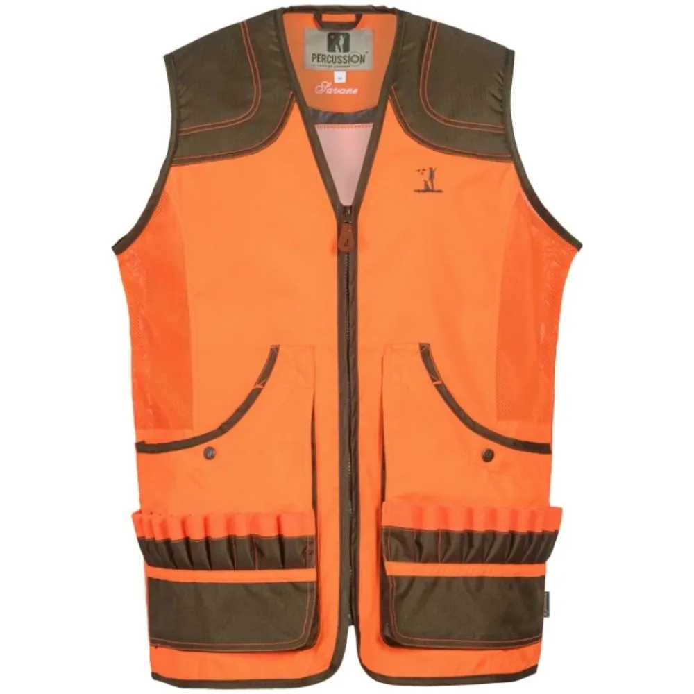 PERCUSSION GILET SAVANE BLAZE>Homme Vêtements & Accessoires Blaze·Gilets De Chasse Epi Orange Fluo